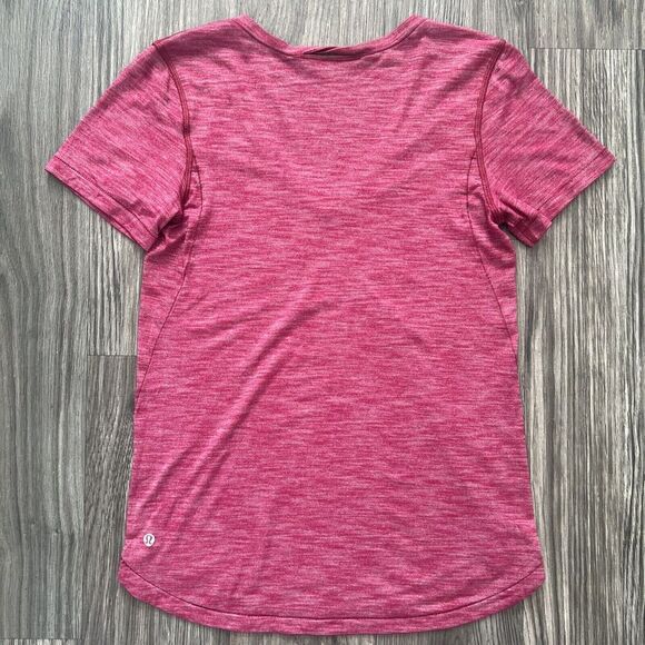 Lululemon What The Sport Tee Athletic Short Sleeve T Shirt Regal Plum Red Size 4 - Picture 3 of 6